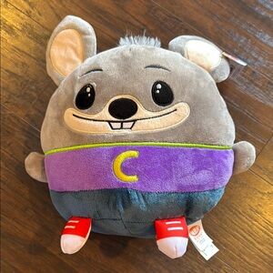 Chuck E Cheese Gray and Purple Plush Mouse Doll NWT